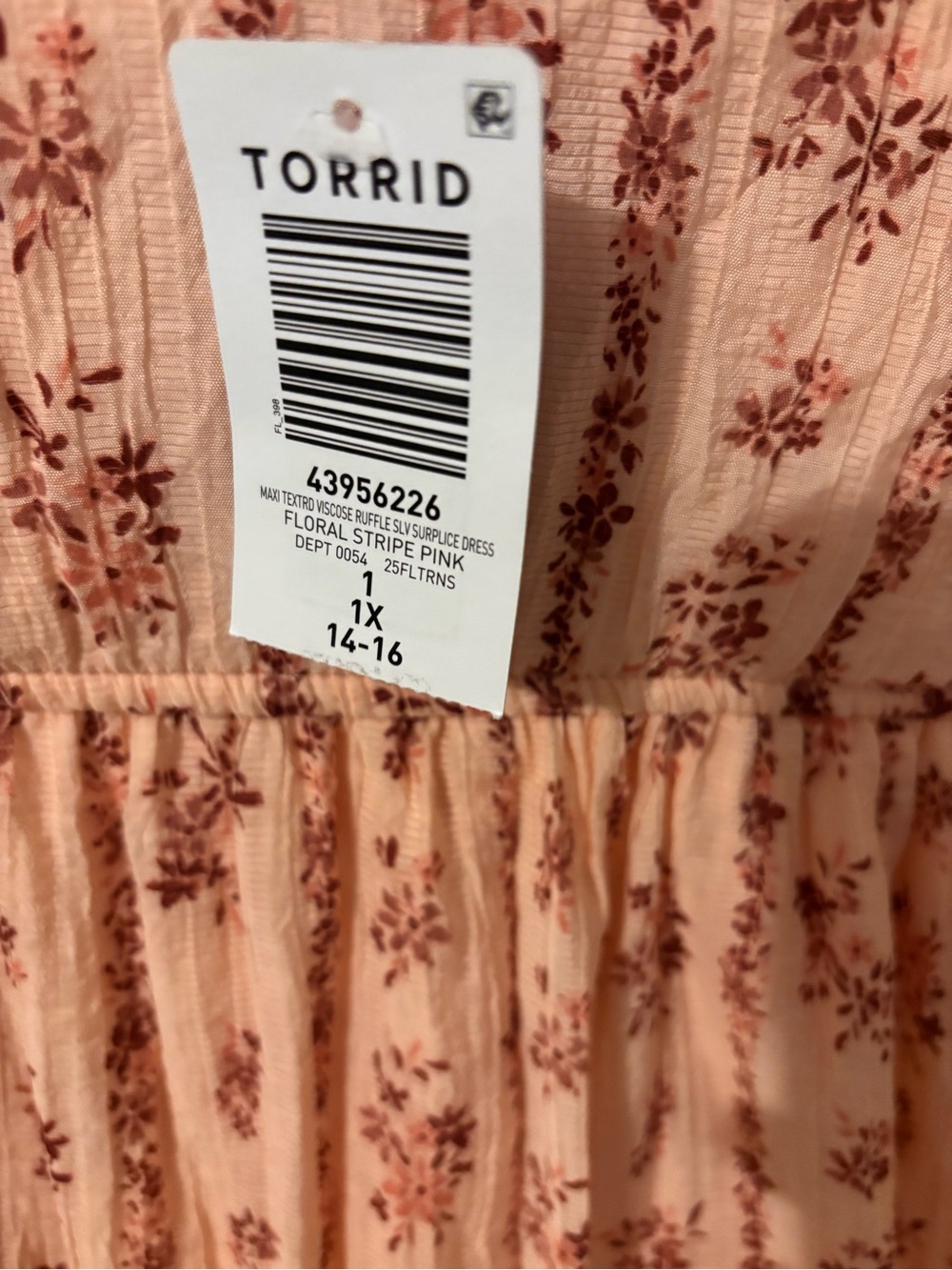 Peach TORRID Floral Ruffle Strap Maxi Dress - Picture 3 of 3